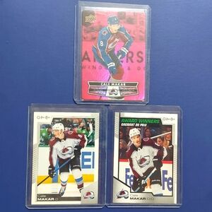 Superstar Defenseman Cale Makar 3 Hockey Card Lot NHL Team: Colorado Avalanche